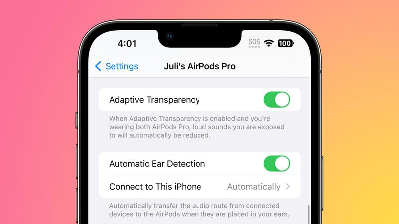 蘋果 iOS 16.1 Beta 4 刪除初代 AirPods Pro 無線耳機自適應通透模式開關