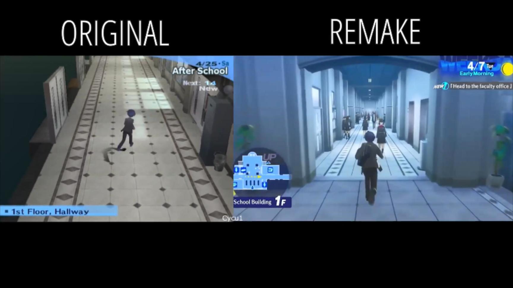 《女神異聞錄3：Reload》重製版與PS2原版畫面對比