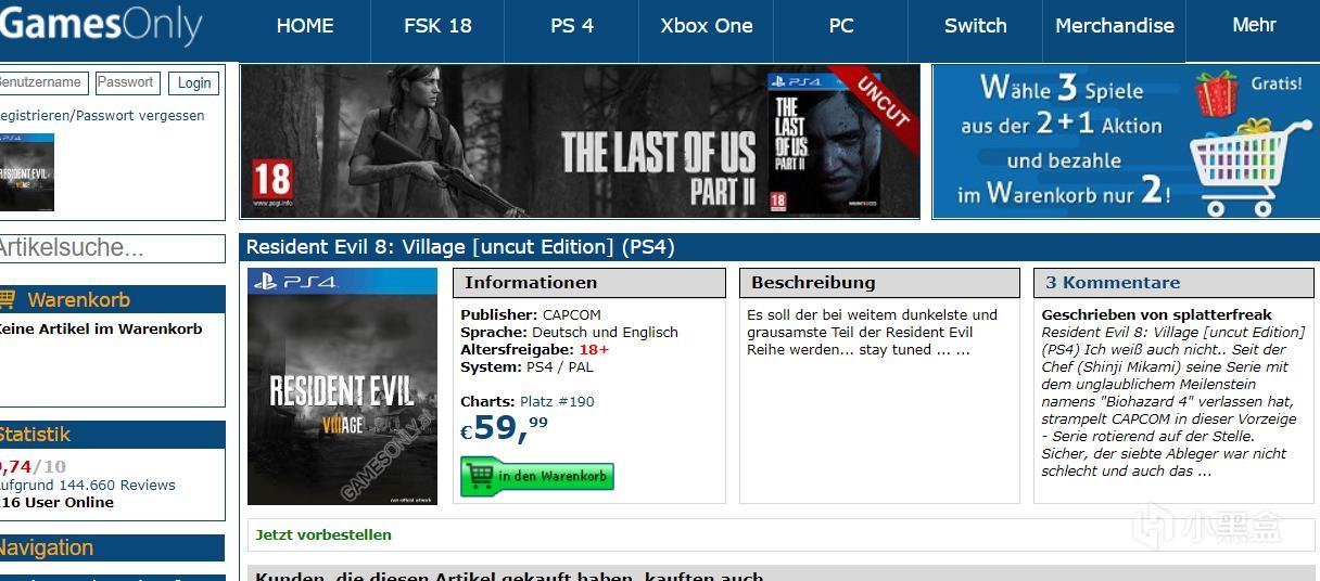 《生化危机8：村落》PS4页面上架德国网站 1%title%