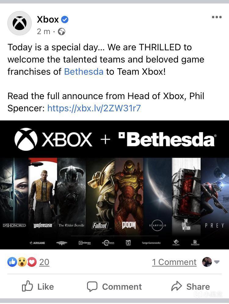 业界重磅消息:微软收购Bethesda母公司ZeniMax Media