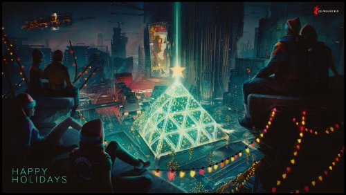 《賽博朋克2077》祝粉絲節日快樂 獻上節日賀圖