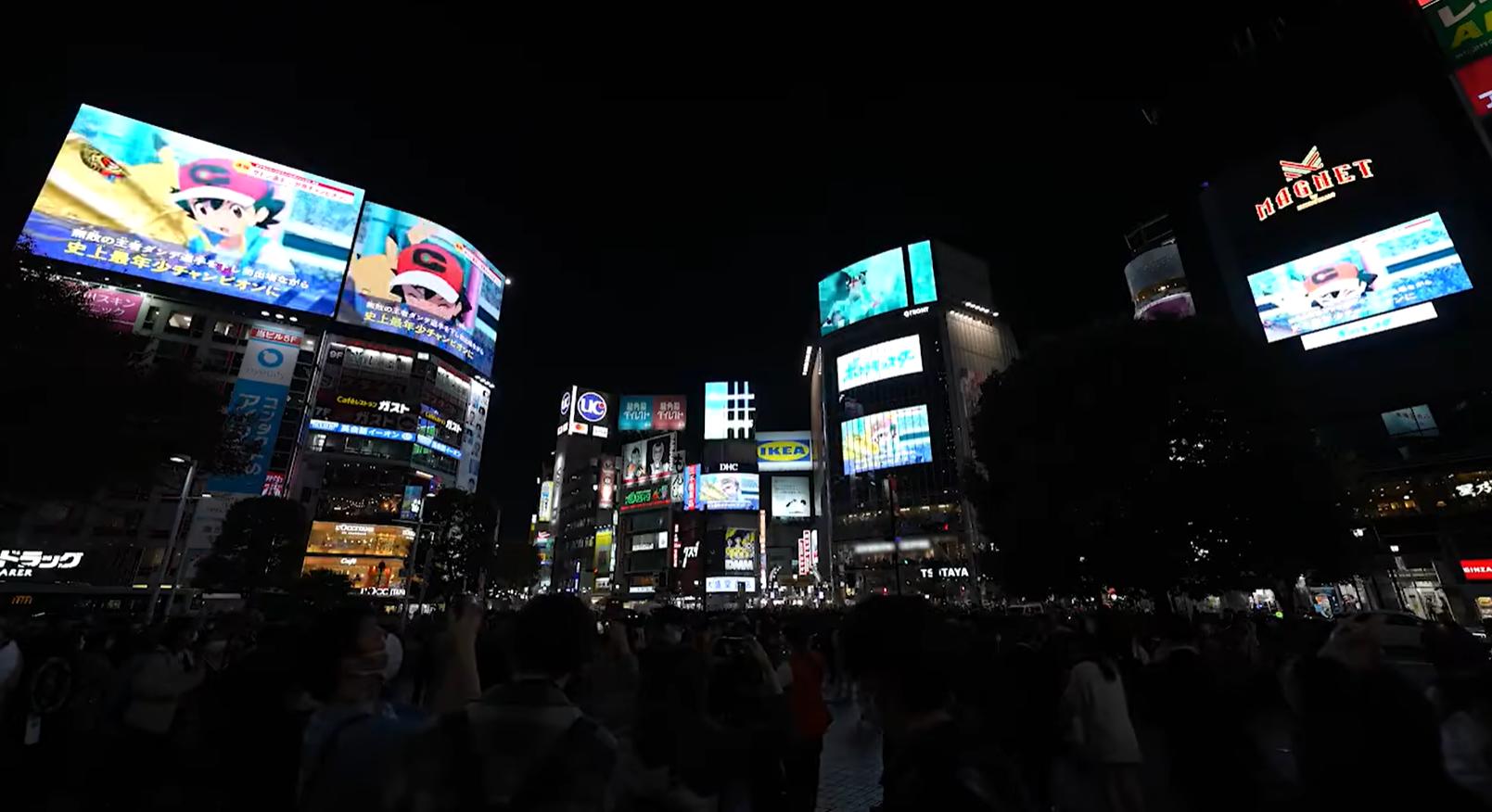 小智终夺冠！登上涩谷街头大屏幕