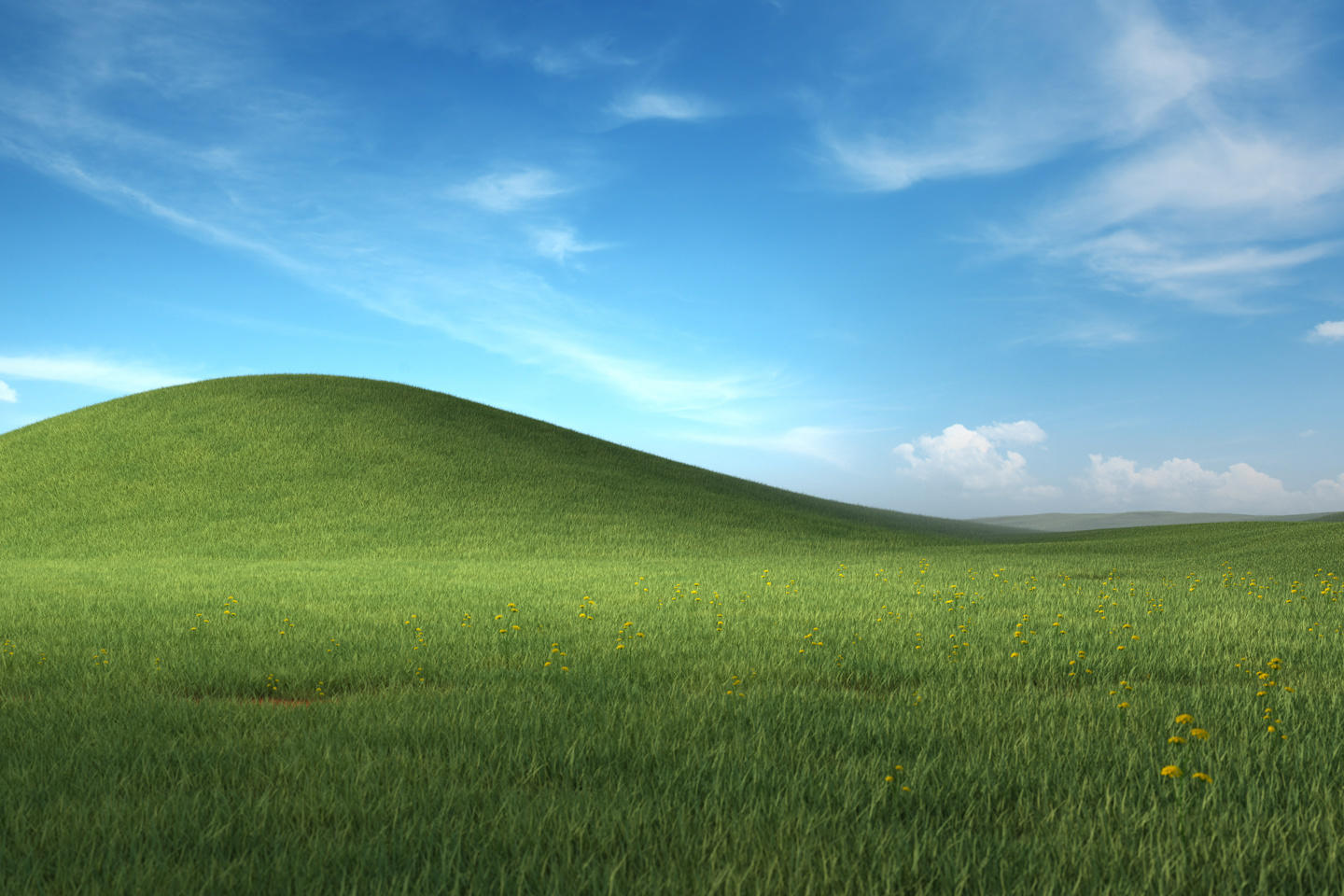 微软翻新了 Windows XP 的经典 Bliss 壁纸，但这次是渲染出来的