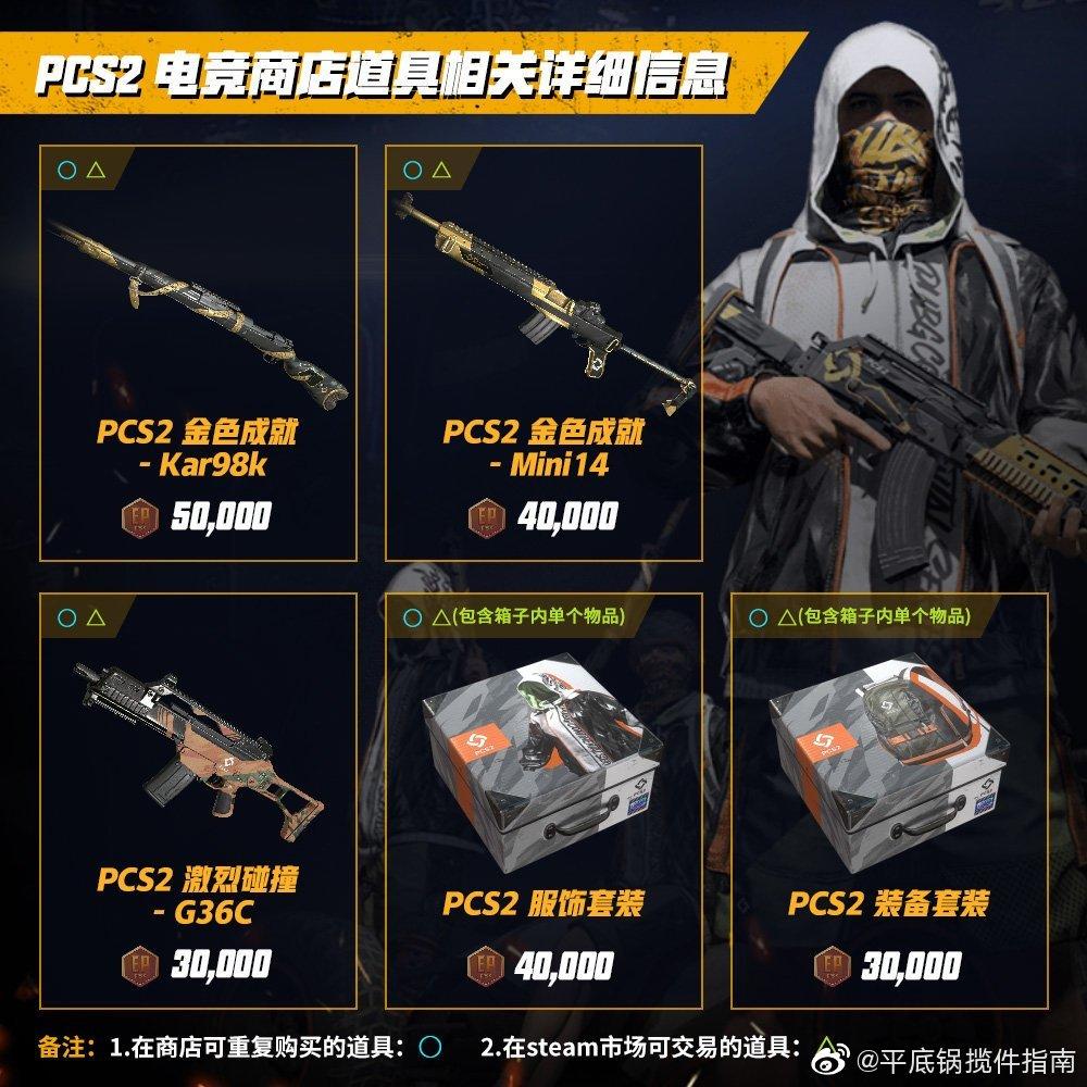 绝地求生PCS2可交易皮肤一览 什么皮肤能交易